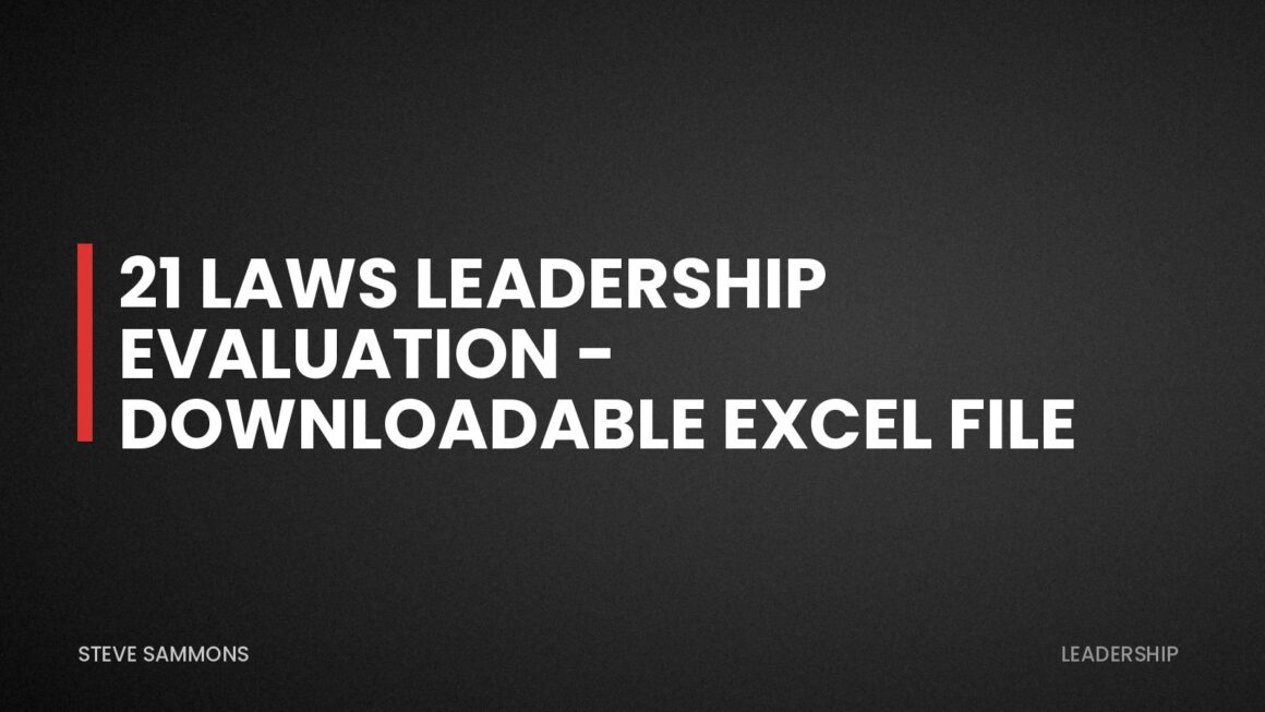 21 Laws Leadership Evaluation - Downloadable Excel File